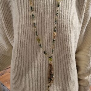 Green and Gold Beaded Necklace